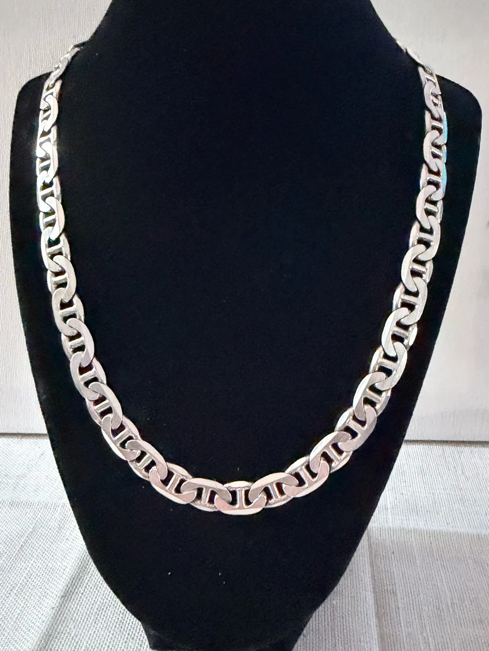 Vintage Italian 925 Sterling Silver Flat Anchor Mariner Chain Necklace 80.62 g